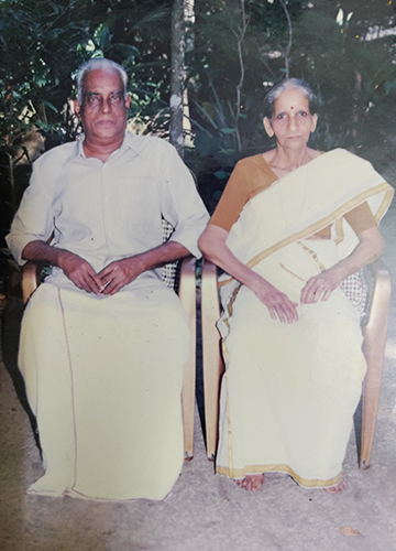 Somanath’s parents, V. Sreedhara Panicker and Thankamma.